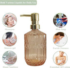 Glass Soap Dispenser with Gold Pump, 15oz Liquid Hand Dispenser, Refillable - Image 6
