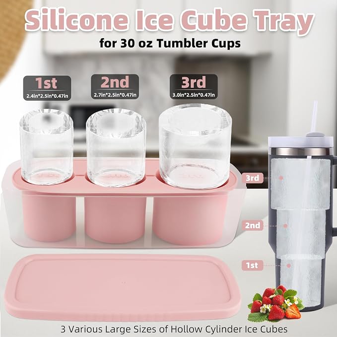 Tcamp Ice Cube Tray for 30 oz Tumbler Cup Ice Mold, Ice Drink - Image 2