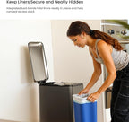 Home Zone Living 13 Gallon Slim Dual Compartment Kitchen Trash Can, Soft-Close - Image 7