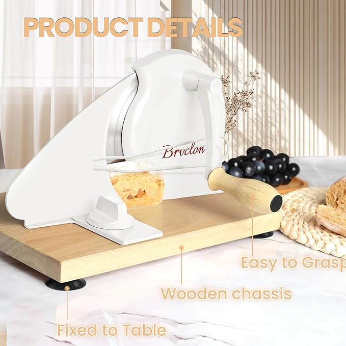 Brvclon Manual Bread Slicer Adjustable Thickness, Hand Crank Bread Slicer - Image 7