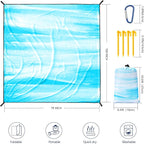 WIWIGO Beach Blanket Waterproof Sandproof Beach Mat 79" X 83"/10'x9'for 2-8 - Image 2