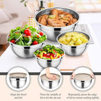 TeamFar Mixing Bowls, for Food Cooking Baking Storing, Khaki - Image 5