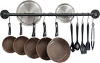 OROPY 38 inch Pot Bar Rack Wall Mounted Detachable Pans Hanging Rail Kitchen by OROPY