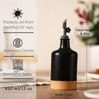 HOMCDALY Ceramic Olive Oil Dispenser Bottle, 16oz Oil Dispenser Bottle - Image 3