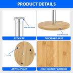 Wooden Paper Towel Holder Countertop, Non-Slip Base, Stainless Steel, - Image 3