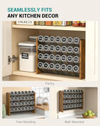 NESAPTO Spice Rack Organizer for Cabinet, Wood 4-Tier Vertical Seasoning - Image 6