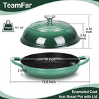 TeamFar Cast Iron Bread Dutch Oven, 6 Qt Enameled Dutch Oven Pot - Image 2