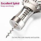 IPOW Wine Opener, Zinc Alloy Wine Bottle Opener, Wing Corkscrew Heavy Duty - Image 2