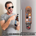 Magnetic Bottle Openers with Catcher, Wall Mounted Wooden Beer Bottle Opener - Image 4