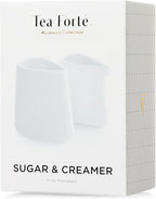 Tea Forte 2 Piece Mini Fine Porcelain White Sugar Dispenser - Image 2
