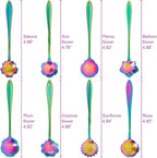 Chengu 8 Pieces Flower Coffee Tea Spoons Stainless Steel Sugar Spoons Tea Party - Image 6