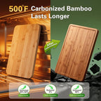 Zarler Bamboo Cutting Boards for Kitchen, Durable Wood Cutting Board - Image 2