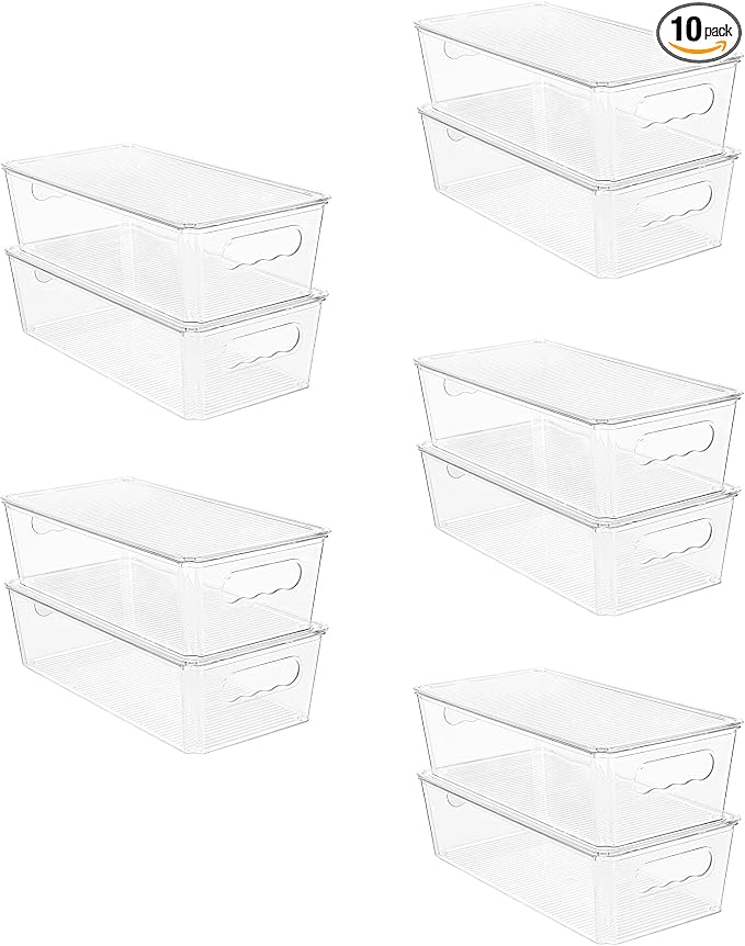 Vtopmart 10pcs Clear Organizers and Storage Bins by Vtopmart