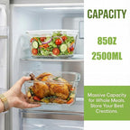 2 Pack Large Glass Food Storage Containers - Image 3
