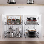 2 Tier Pull Out Cabinet Organizer 18" W X 22" D, Slide Out Drawers - Image 4