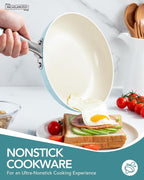 MICHELANGELO Pots and Pans Set Non Stick, 8-Piece Ti-infused Ceramic Cookware - Image 2