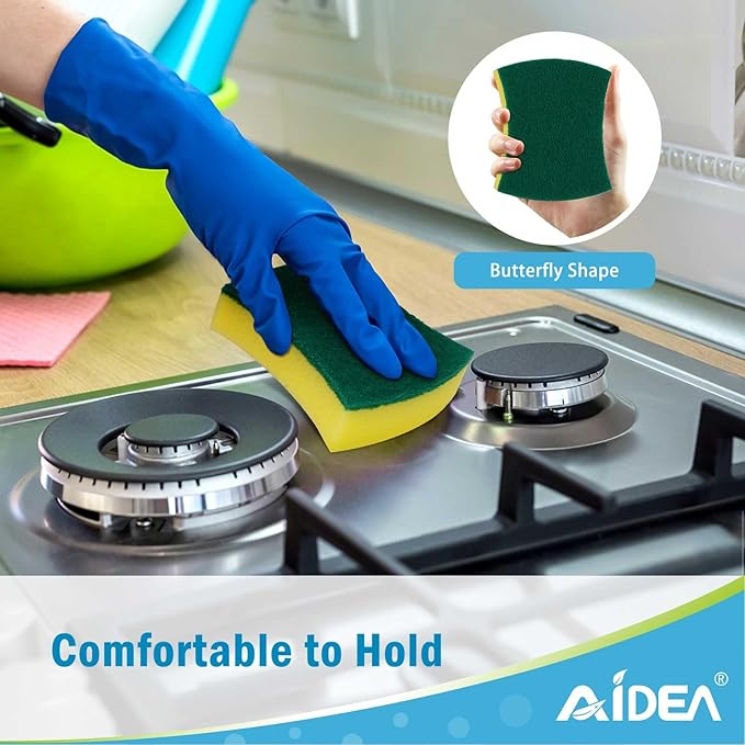 AIDEA Sponges Kitchen, 50 Pack Heavy Duty Dish Sponge, Cleaning Dish Scrubber - Image 5