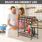 Spice Rack for Countertop, 2-Tier Standing Sturdy Metal Seasoning Organizer - Image 8