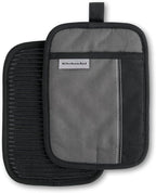 KITCHENAID Beacon Two-Tone Pot Holder 2-Pack Set, Contour Silver/Matte Black by KitchenAid