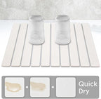 Large Stone Dish Drying Mat for Kitchen Counter, Collapsible Quick Drying Dish - Image 2