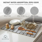 Large Stone Drying Mat for Kitchen Counter | 24"x16" | Fast Drying Collapsible - Image 4