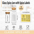 Glass Spice Jars with Bamboo Airtight Lids - Image 3