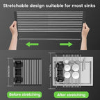 Black Expandable Roll Up Dish Drying Rack Up to 22.8''with 2 Storage Baskets - Image 3