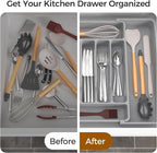 ukeetap Extra Large Expandable Silverware Organizer, BPA-Free Food-Safe Cutlery - Image 6