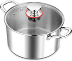 E-far 5 Quart Stock Pot with Lid, 18/10 Tri-ply Stainless Steel Stockpot by E-far