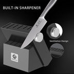 imarku Knife Block Set, Kitchen Knife Set Black, Dishwasher Safe, Build-in - Image 3