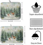 Reindeer Tree Snowflakes Christmas Dish Drying Mats - Image 2