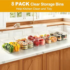 Hudgan 8 Pack Clear Pantry Organizer Bins - Image 3