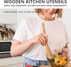 Wooden Spoons for Cooking, Wooden Spoon & Wooden Spatula, Bamboo Cooking - Image 3