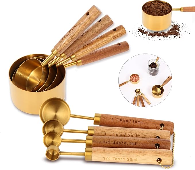 Gold Measuring Cups and Spoons Set by ANDGELOO