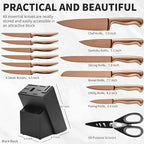 15-Piece Rose Gold Knife Block Set - Image 2