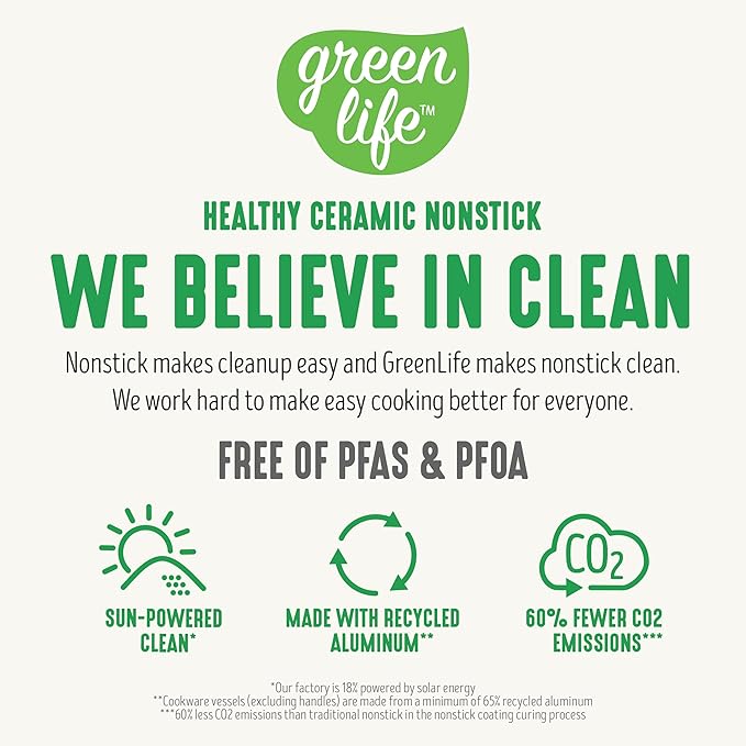 GreenLife Non Stick Fry Pan Set, Non-Toxic PFAS-Free Ceramic Skillets, - Image 11