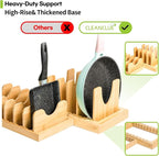 Pots and Pans Organizer under Cabinet, Bamboo Expandable Bakeware and Cutting - Image 7