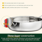 Cuisinart PureClad™ Triple Ply Stainless Steel 5.5 Qt. Saute Pan w/Cover - Image 4