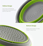 2 Pack Kitchen Foldable Silicone Strainer Colanders, Collapsible Colanders - Image 4