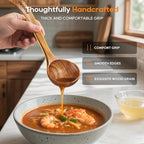 Wooden Ladle for Soup, 3 Size Teak Wood Ladle Spoon - Image 2