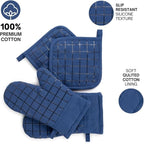 Oven Mitts and Pot Holders Set for Kitchen | 4 Pc Set| Heat Resistant Up to - Image 4