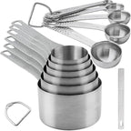 Measuring Cups and Spoons Set 14, Metric & US 18/8 Stainless Steel Measuring by Smithcraft