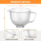 Cofun Glass Mixer Bowl for Kitchenaid Tilt-Head Stand Mixers 4.5-5 Quart - Image 4