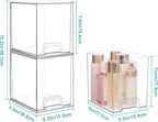 Vtopmart 7.6" H Clear Stackable Storage Drawers, 2 Pack Plastic Organizers Bins - Image 2