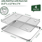 CEKEE Baking Sheet and Cooling Rack Set, Stainless Steel Cookie Sheet Baking - Image 2