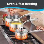 E-far 2-Quart Saucepan, Tri-Ply Stainless Steel Sauce Pan - Image 5