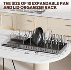 Pull Out Pots and Pans Organizer Under Cabinet, Expandable Sliding Lid Holder - Image 3