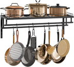 CHOEZON Hanging Pot Rack, Wall-Mounted Pot Rack, Kitchen Cookware Organizer - Image 8