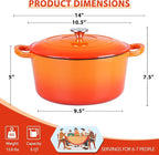 E-far 6 Quart Dutch Oven, Enameled Cast Iron Dutch Oven Pot - Image 2