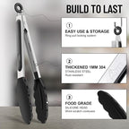 Hotec Silicone Kitchen Tongs for Cooking 9-Inch Serving Tongs - Image 5